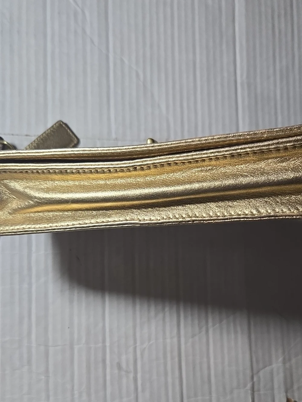 Coach Metallic Gold Signature Wristlet Clutch